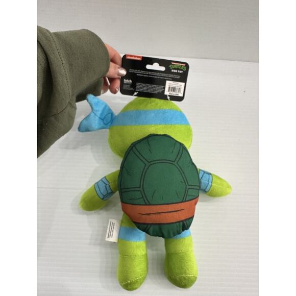 Dog Toy Leonardo Teenage Mutant Ninja Turtles Plush Squeaky TMNT Fetch for Pets - Picture 2 of 4